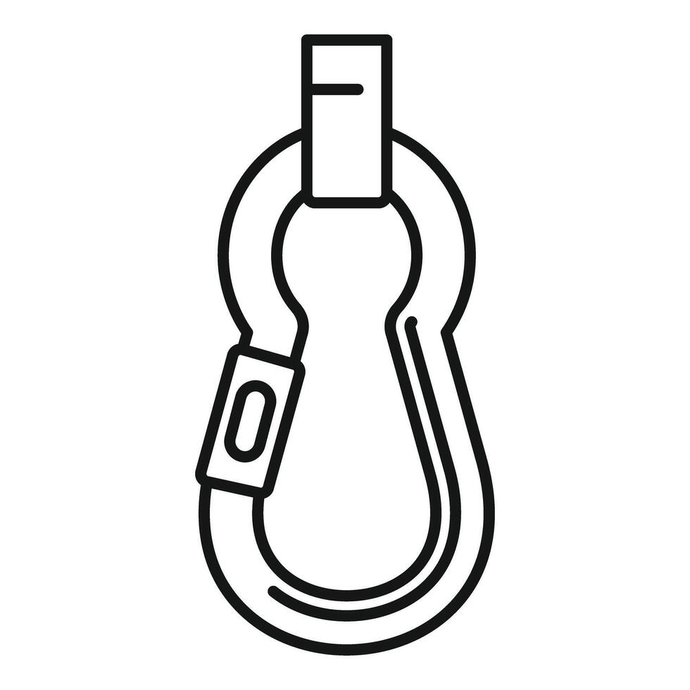 Climbing carabiner icon showing safe rock climbing gear vector
