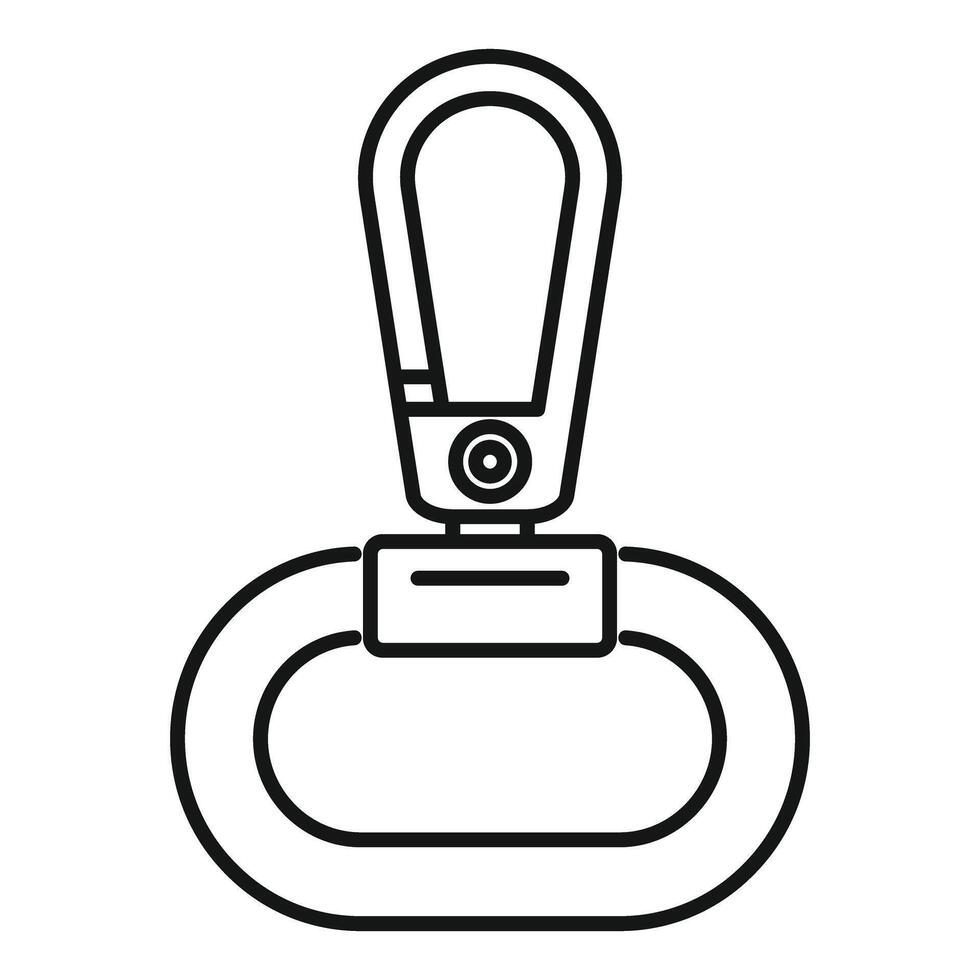 Climbing carabiner with oval shaped handle is ready for action vector