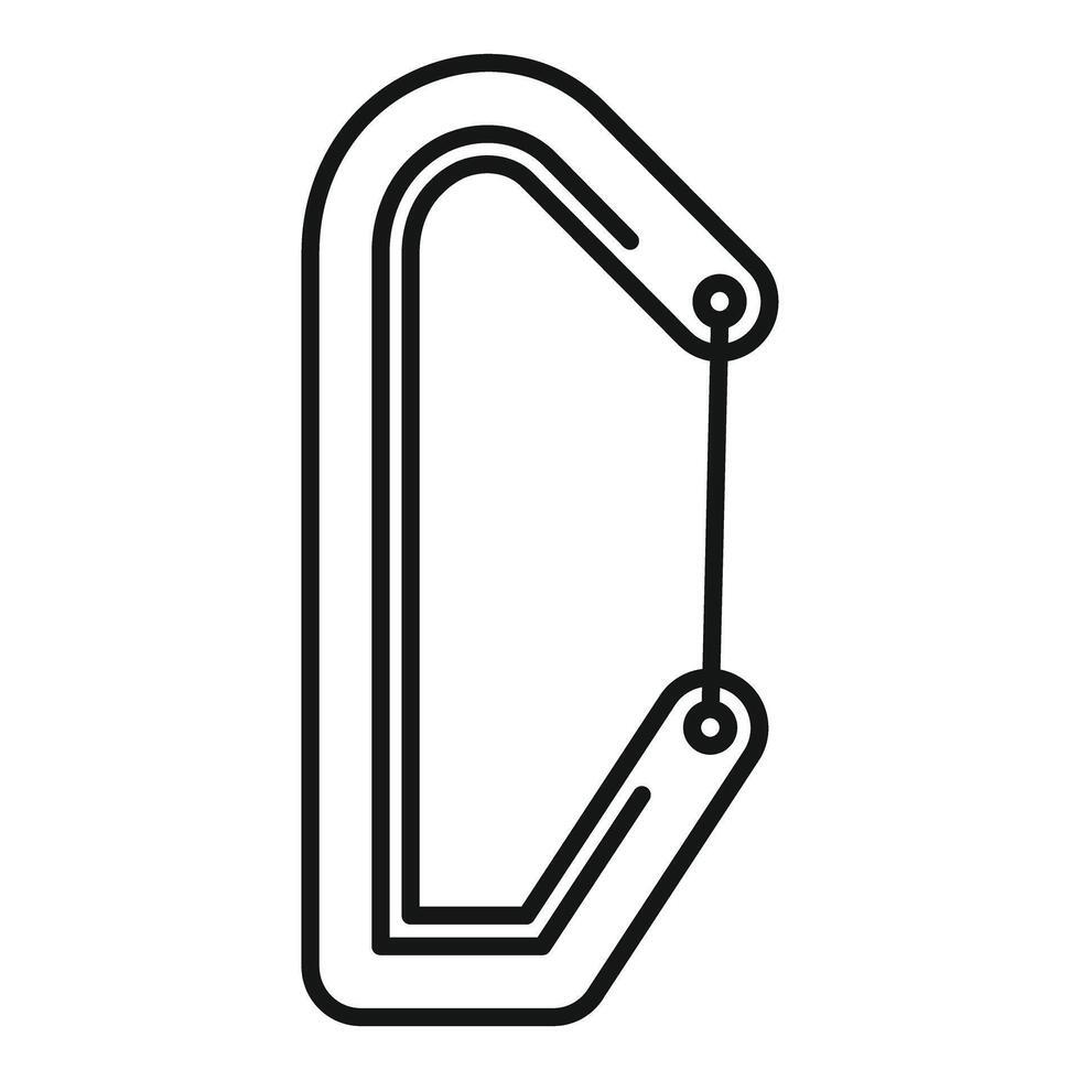 Climbing carabiner icon for mountaineering and hiking safety vector
