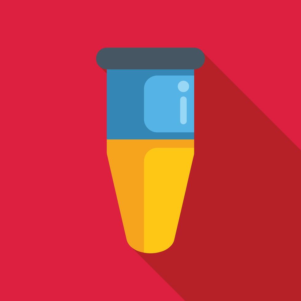 Plastic test tube containing yellow liquid for scientific experiment vector