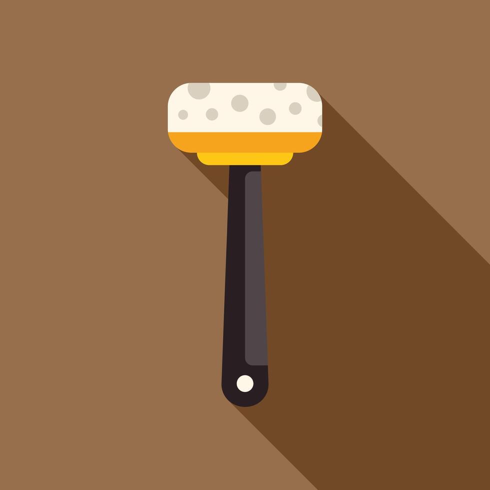Beer glass shaped spatula spreading butter on toast icon vector