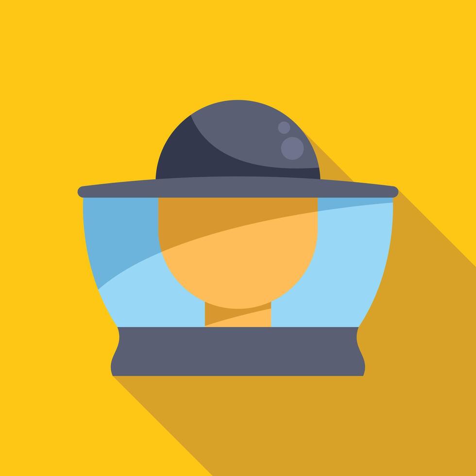 Beekeeper wearing protective hat and veil, beekeeping icon, flat design vector