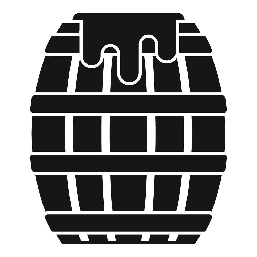 Full honey barrel dripping with golden nectar vector