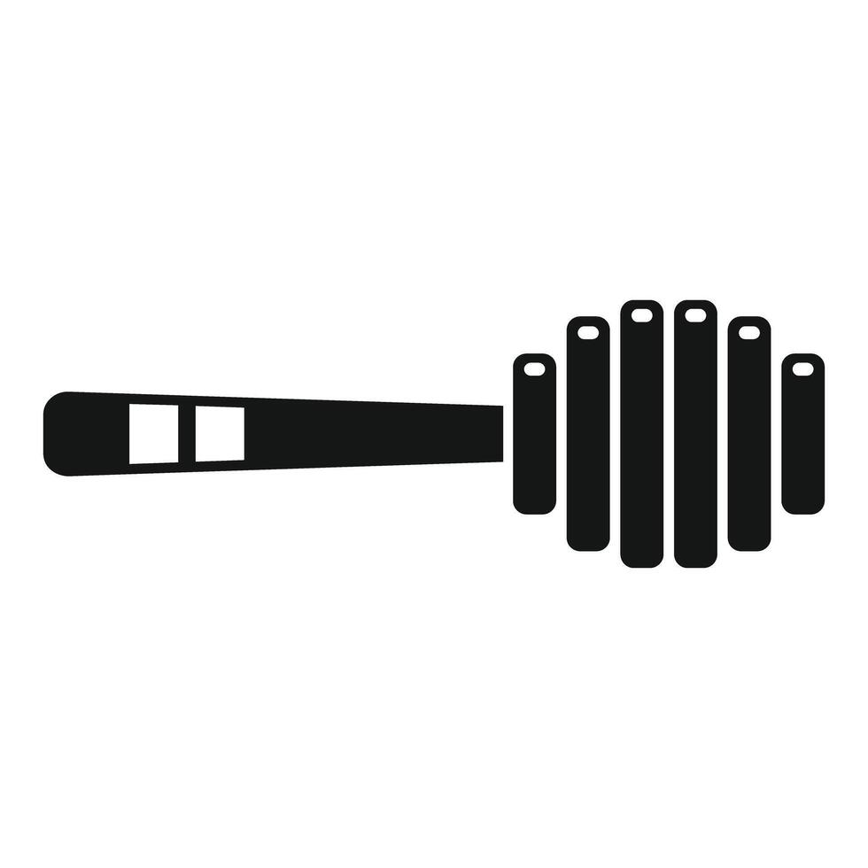 Black honey dipper stick icon representing sweet food vector