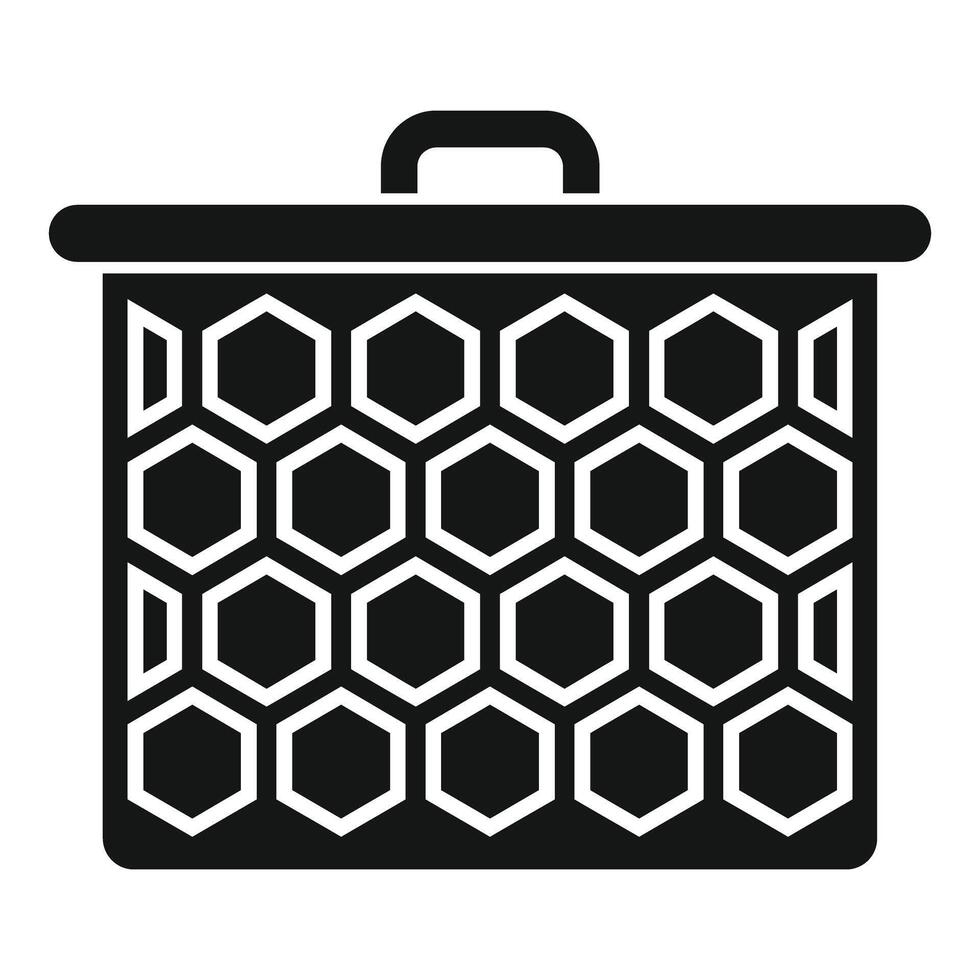 Beekeeper carrying honeycomb frame with honey in apiary vector