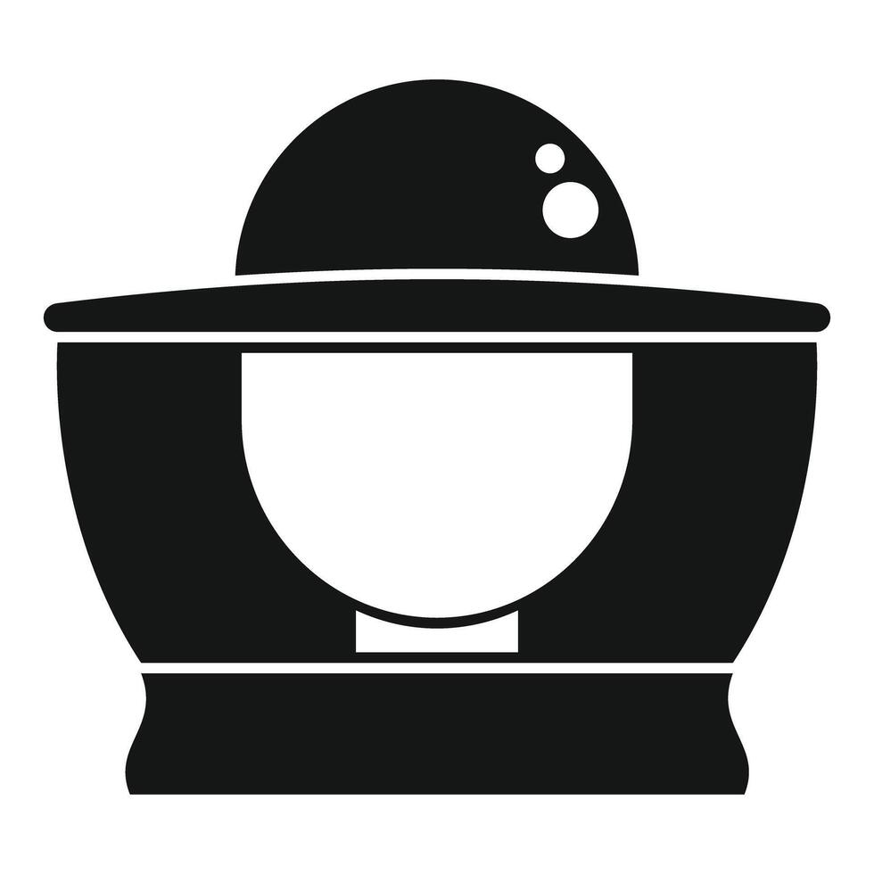 Fireman protecting himself with professional helmet icon simple style vector