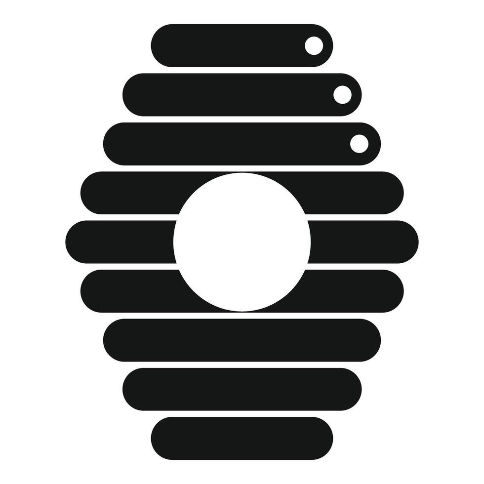 Black and white simple beehive icon showing honeycomb structure vector