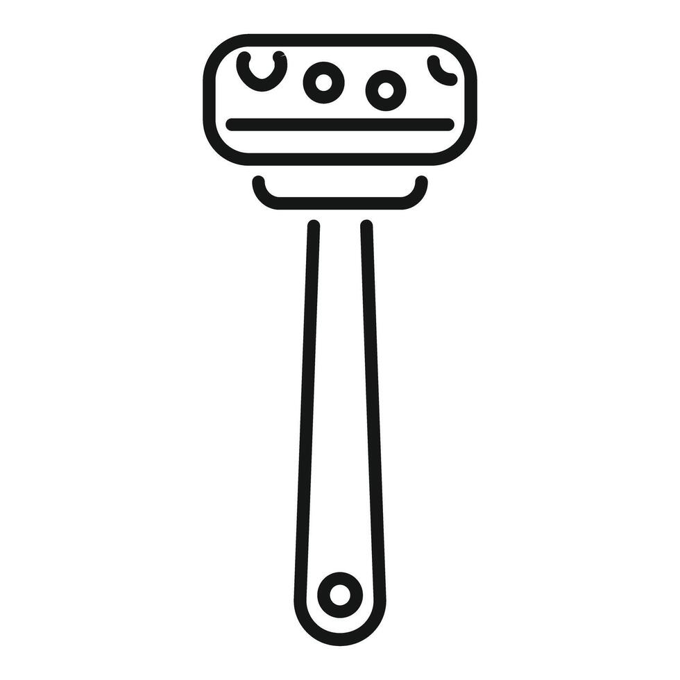 Minimalist icon of a razor featuring three blades for a clean shave vector