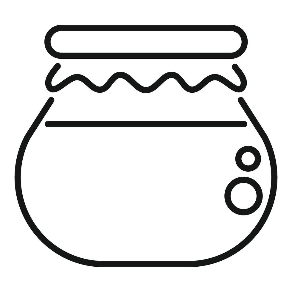 Honey jar closed with lid covering delicious golden nectar vector