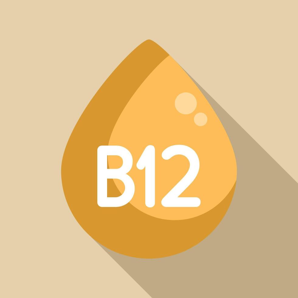 Big yellow vitamin b12 drop representing healthy lifestyle vector