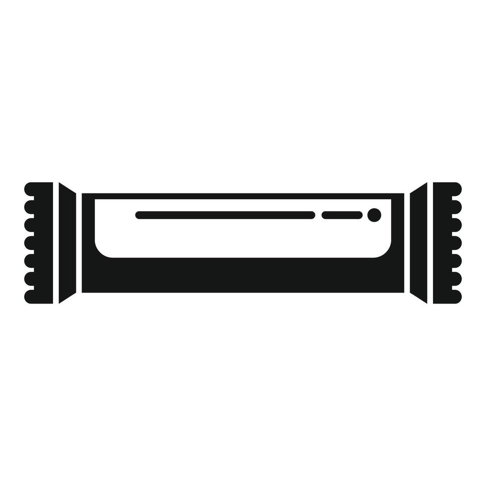 Chocolate bar wrapped in foil icon simple black style vector