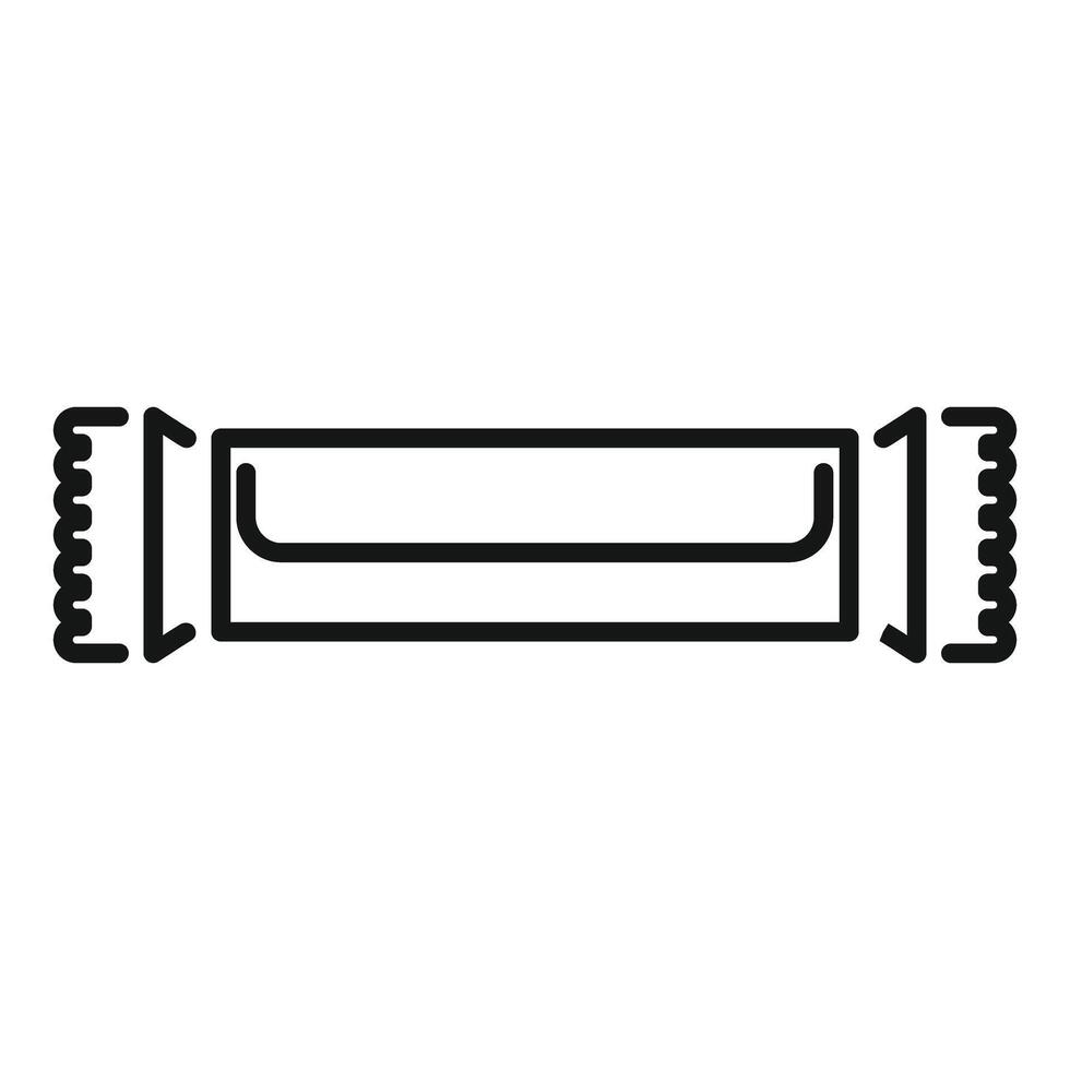 Chocolate bar with foil wrapper icon showing a sweet treat vector