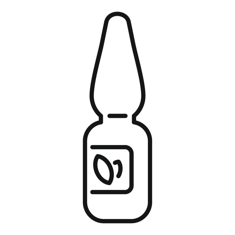Bottle of essential oil with leaf logo for aromatherapy vector
