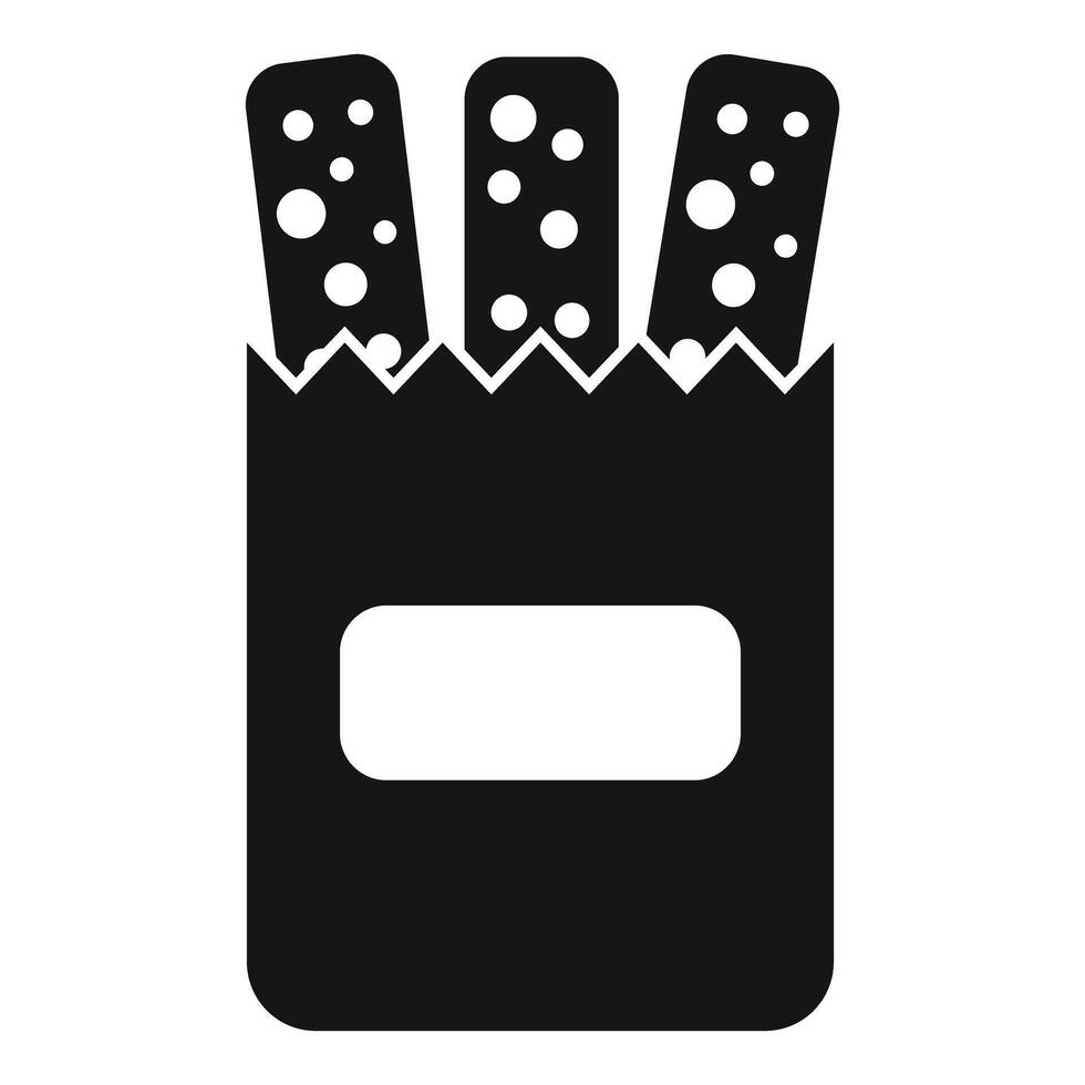 Paper bag containing three freshly baked baguettes vector