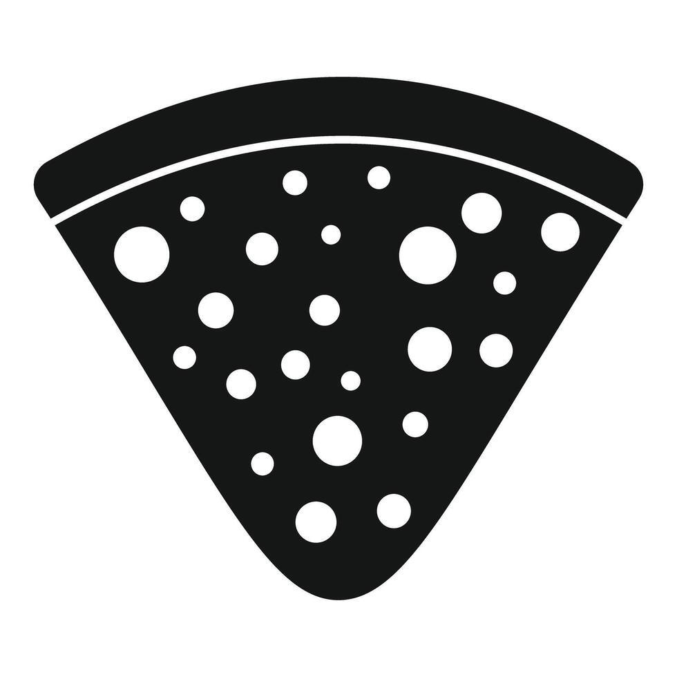 Slice of pizza with melted cheese forming bubbles icon vector