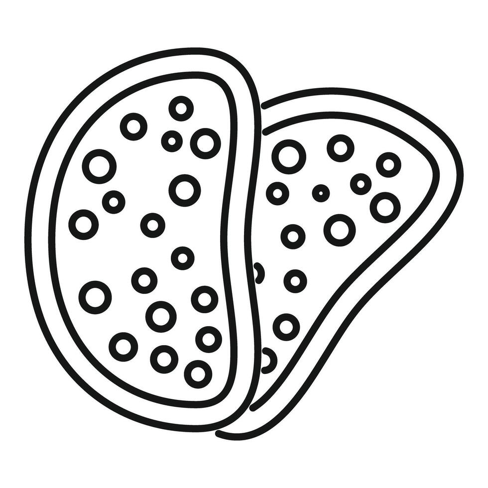 Bread with sesame seeds cut in half showing its crumb vector