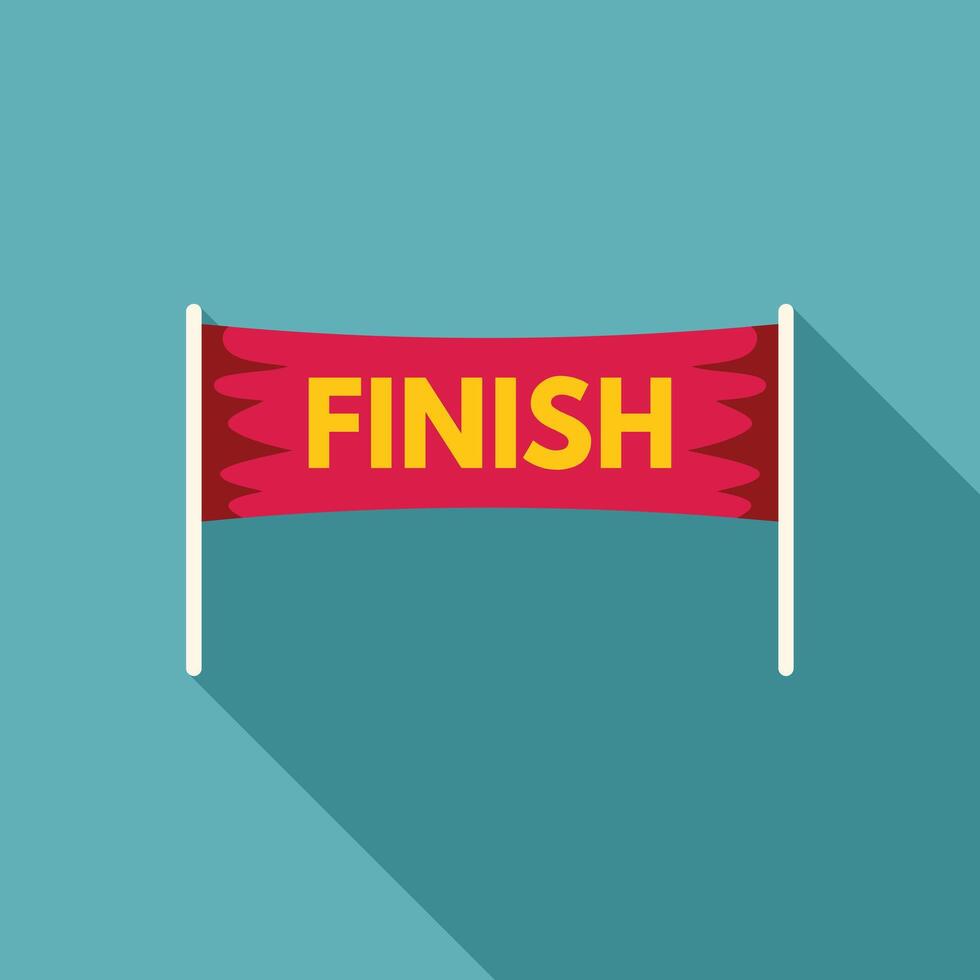 Red finish line banner hanging and waving in the wind vector