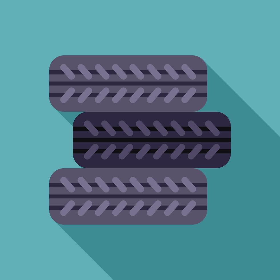 Stack of three car tires lying on top of each other vector