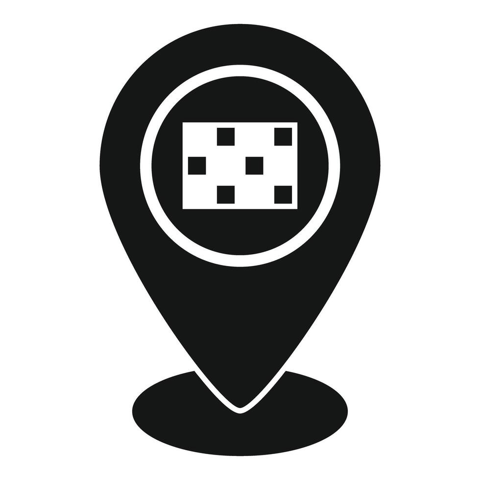 Black location pin showing qr code for tracking vector