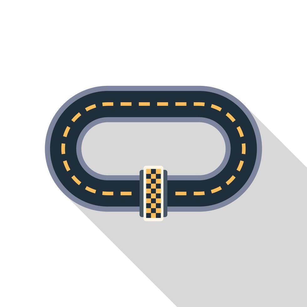 Empty race track with finish line is waiting for racers vector