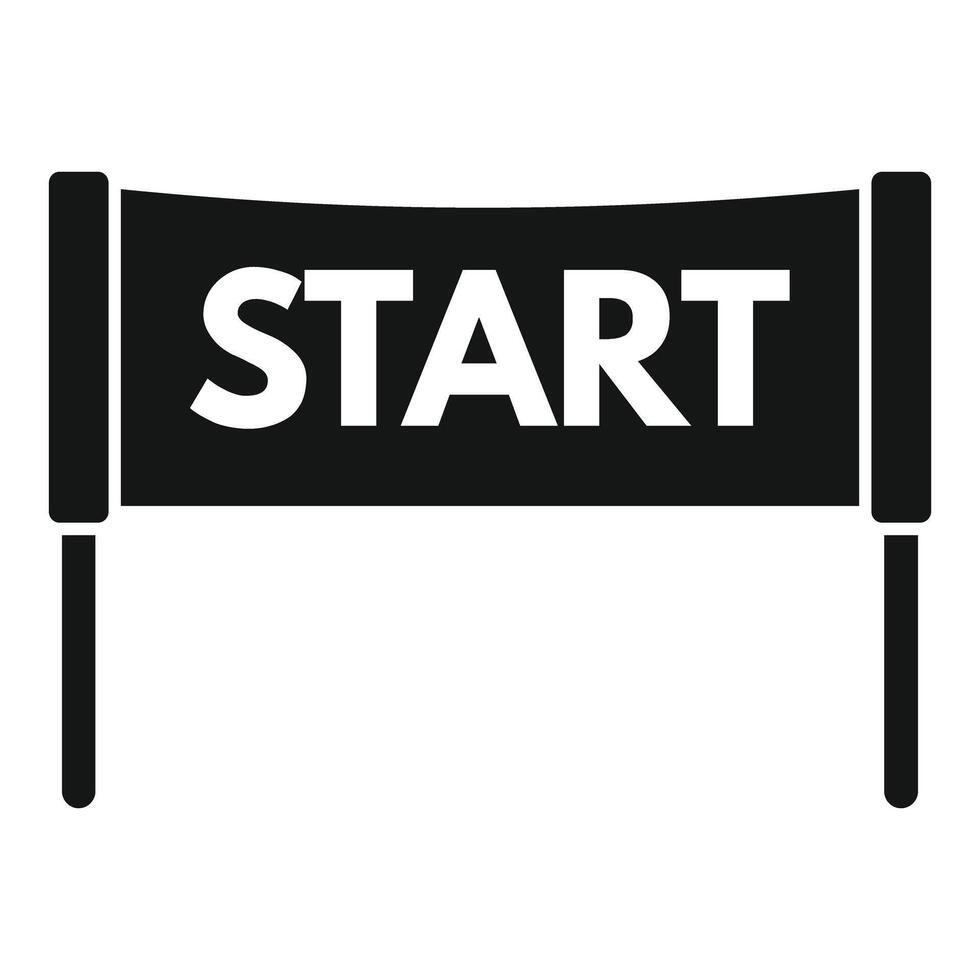 Starting line banner announcing race beginning vector