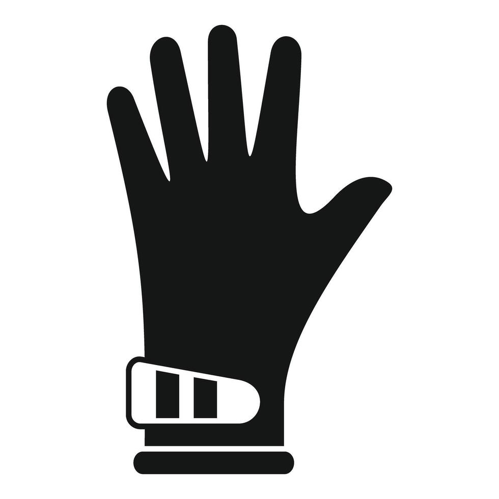Hand wearing virtual reality glove icon simple style vector