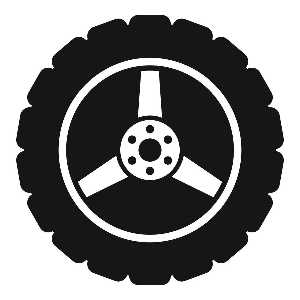 Black tire with disk showing wheel concept icon vector