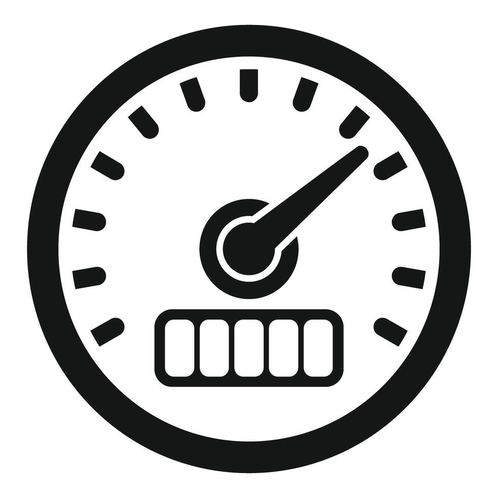 Speedometer showing increasing speed with full battery icon vector