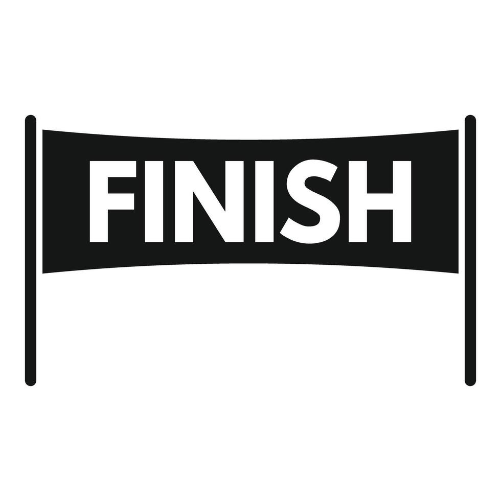 Black and white finish line banner waving in the wind vector