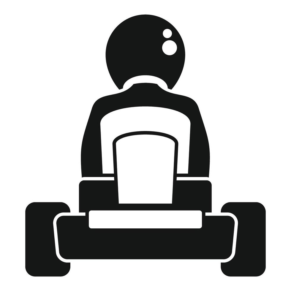 Professional racer is driving a go kart on a race track vector