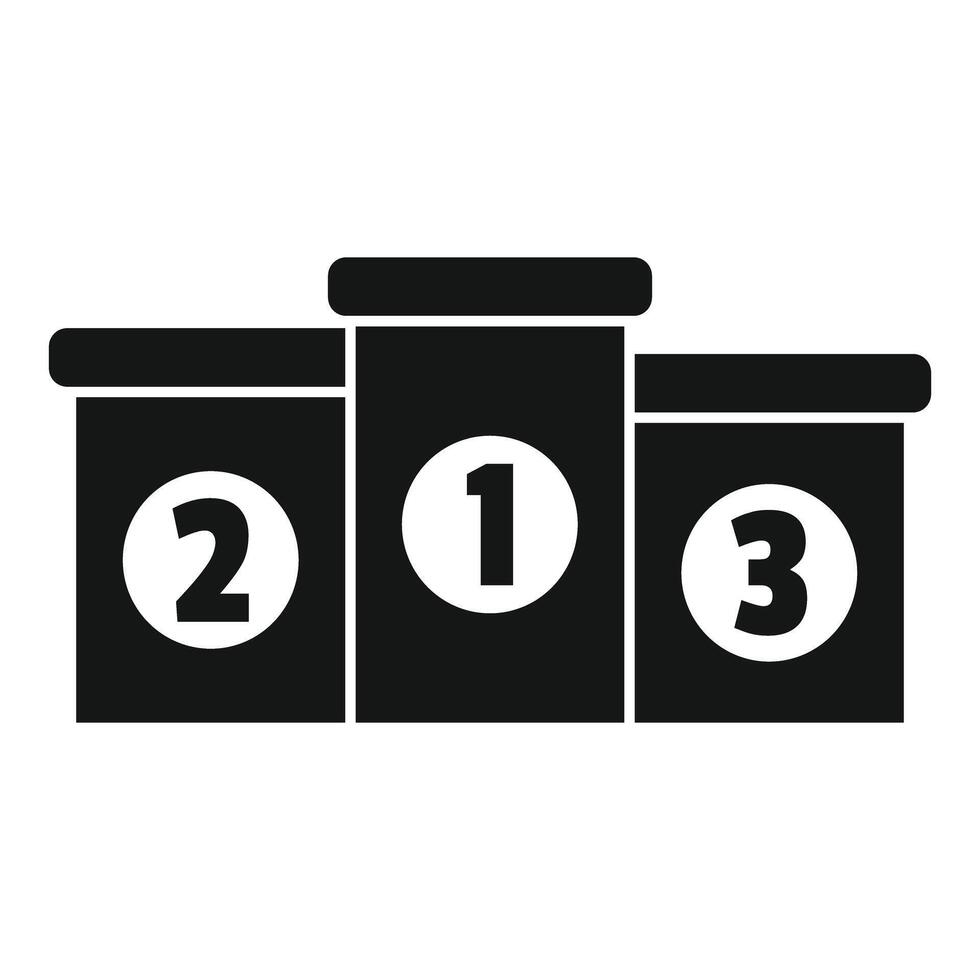 Simple black and white vector illustration of an empty winners podium