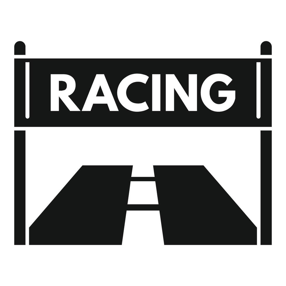 Racing banner over the road marking start of the race vector