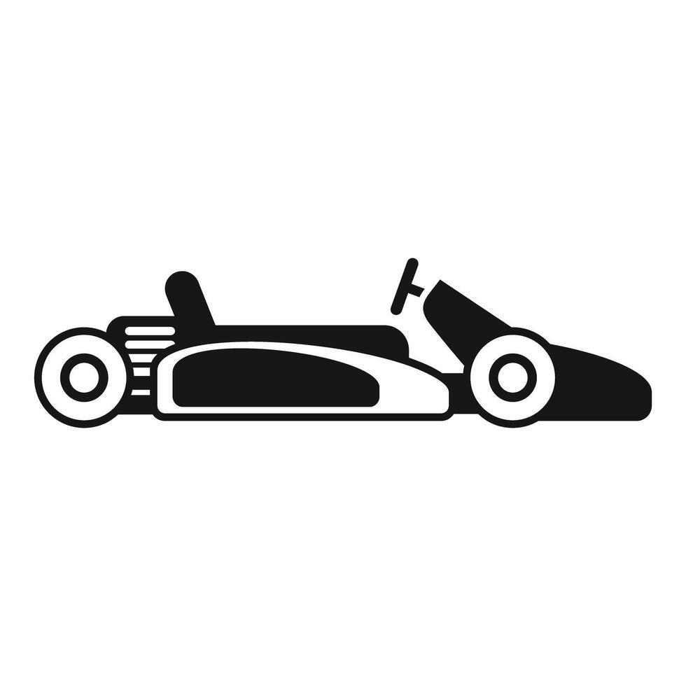 Simple icon of a go kart waiting at the start line of a race vector