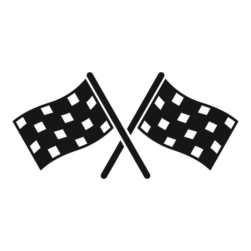 Two crossed checkered flags representing speed and competition vector