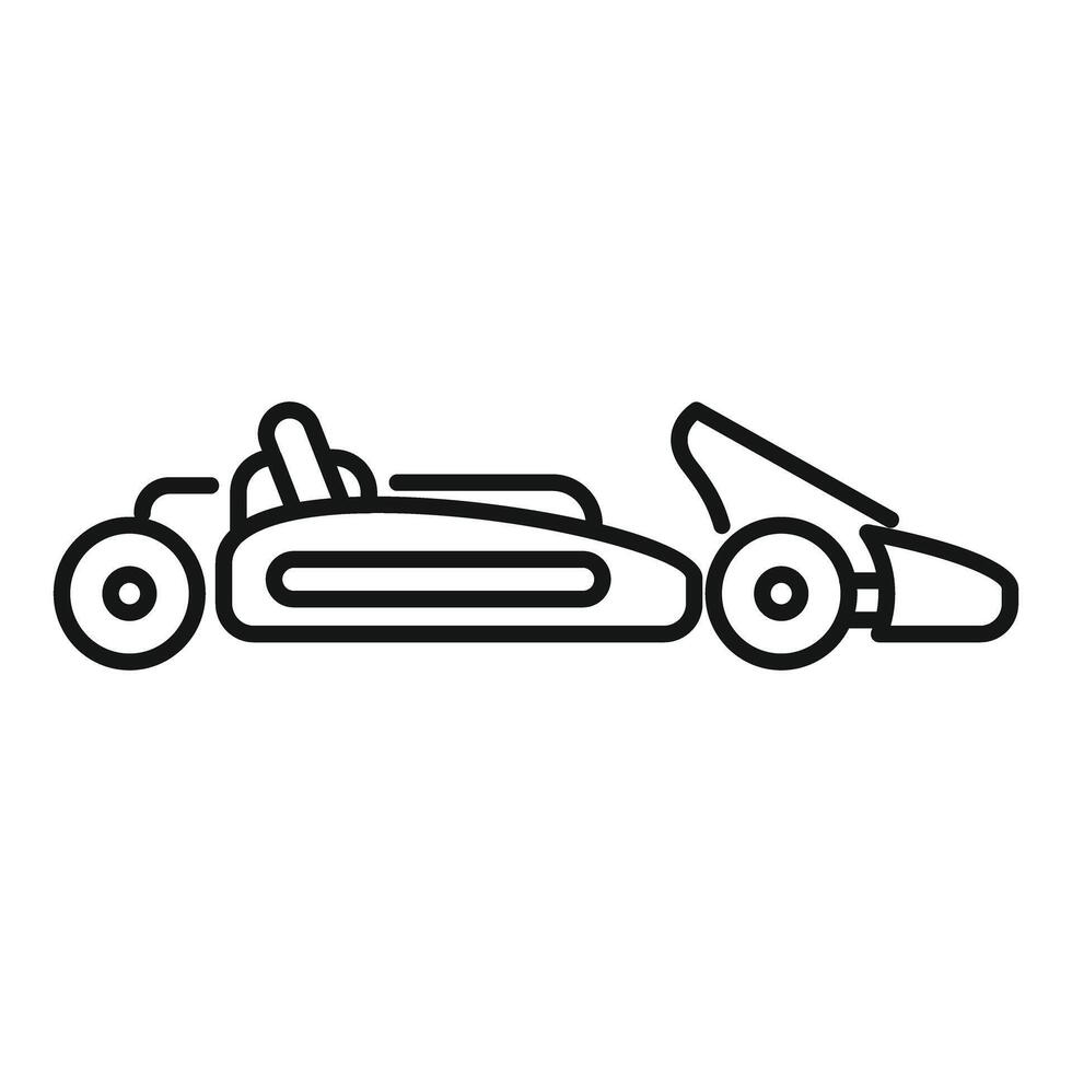 Modern go kart with empty seat racing on track vector