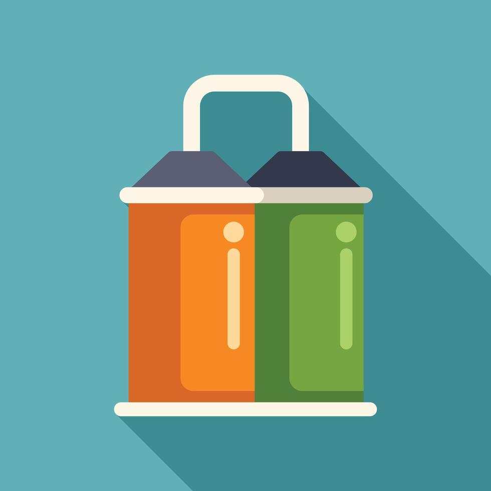 Trash cans separating waste for recycling concept icon vector