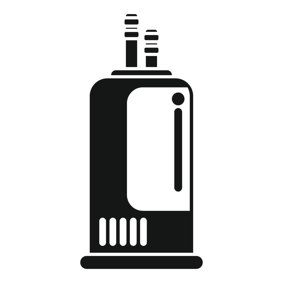 Electric water heater with two heating elements is heating water vector