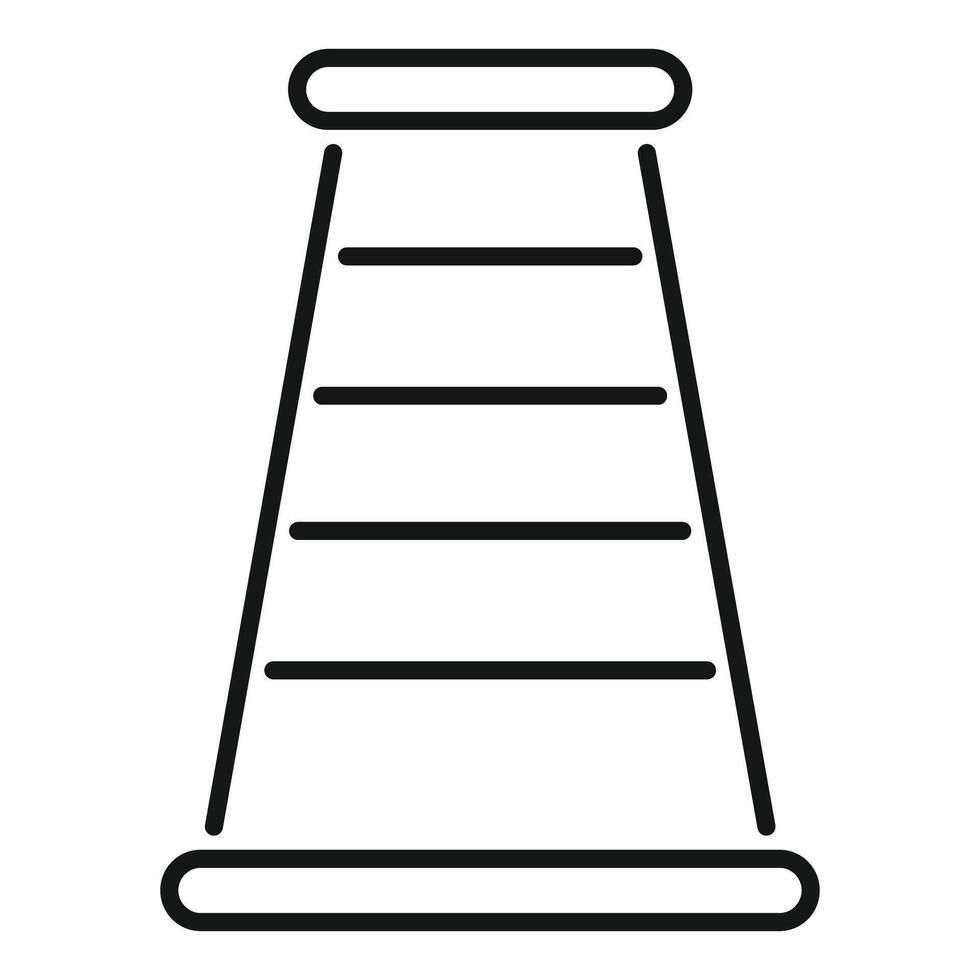 Simple black outline vector icon of a ladder