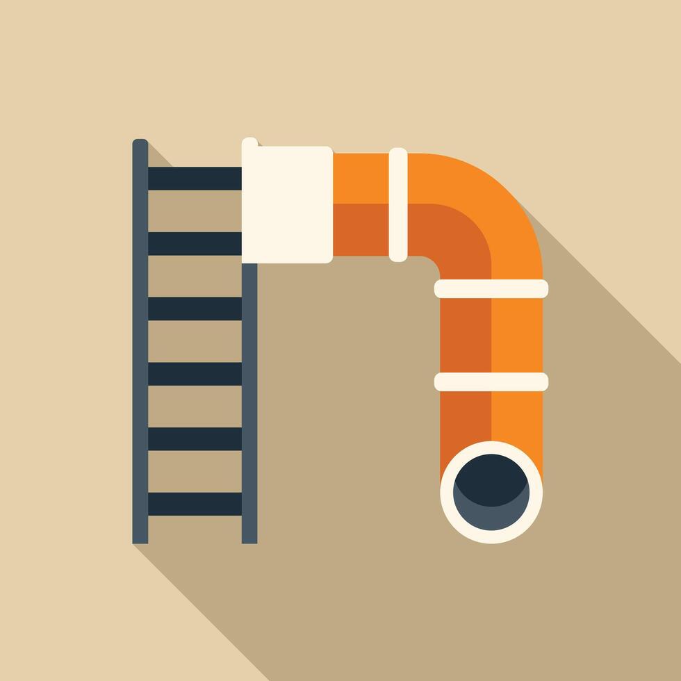 Playground slide with ladder leading to orange tube vector