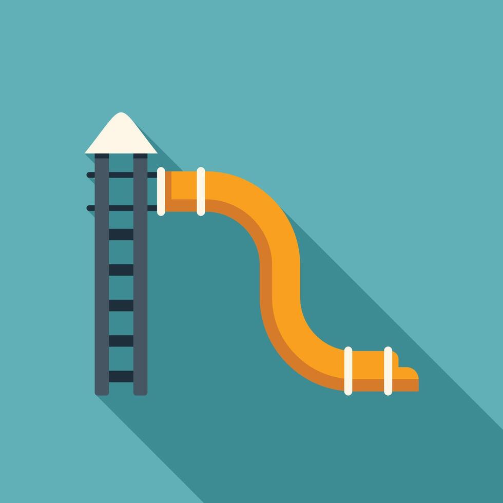 Yellow playground slide with ladder standing on blue background vector