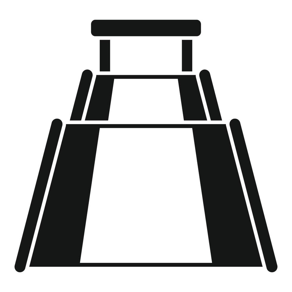 Big waterpark attraction with steps and handrail leading to top icon simple style vector