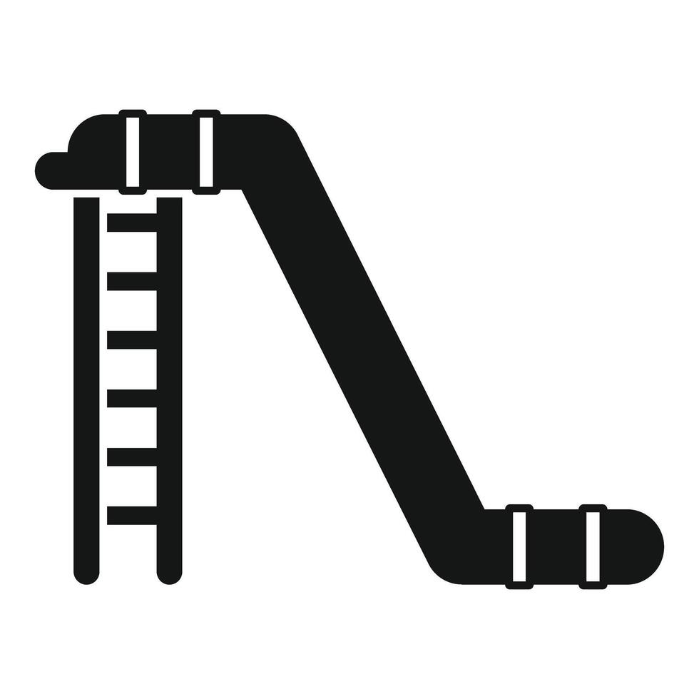 Big plastic children slide with wooden ladder for playground park vector