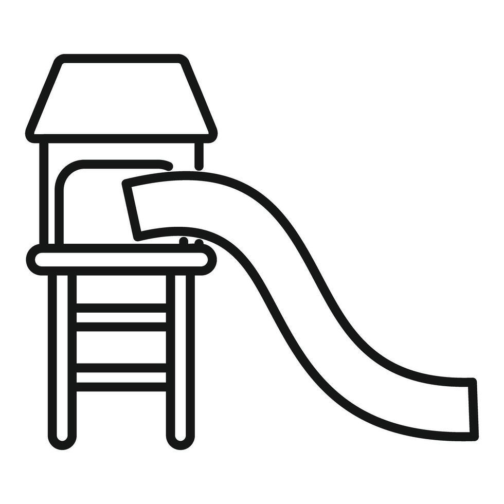 Simple vector line drawing of a playground slide