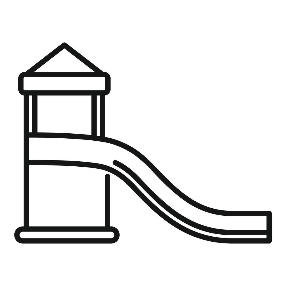 Playground slide with tower amusement park equipment icon vector