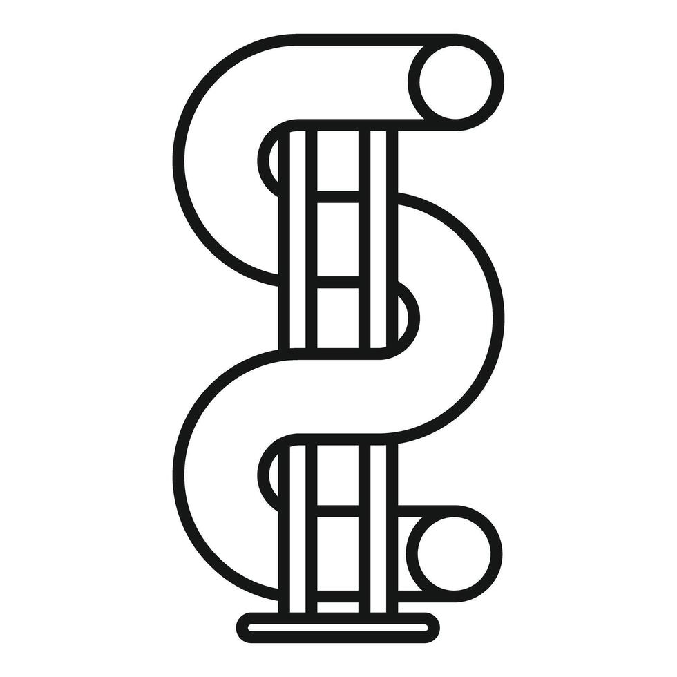 Playground slide with double curve providing fun and entertainment vector