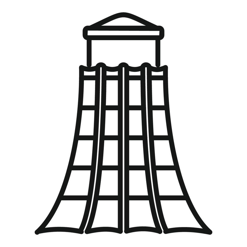 Playground slide tower structure providing fun and entertainment for children vector