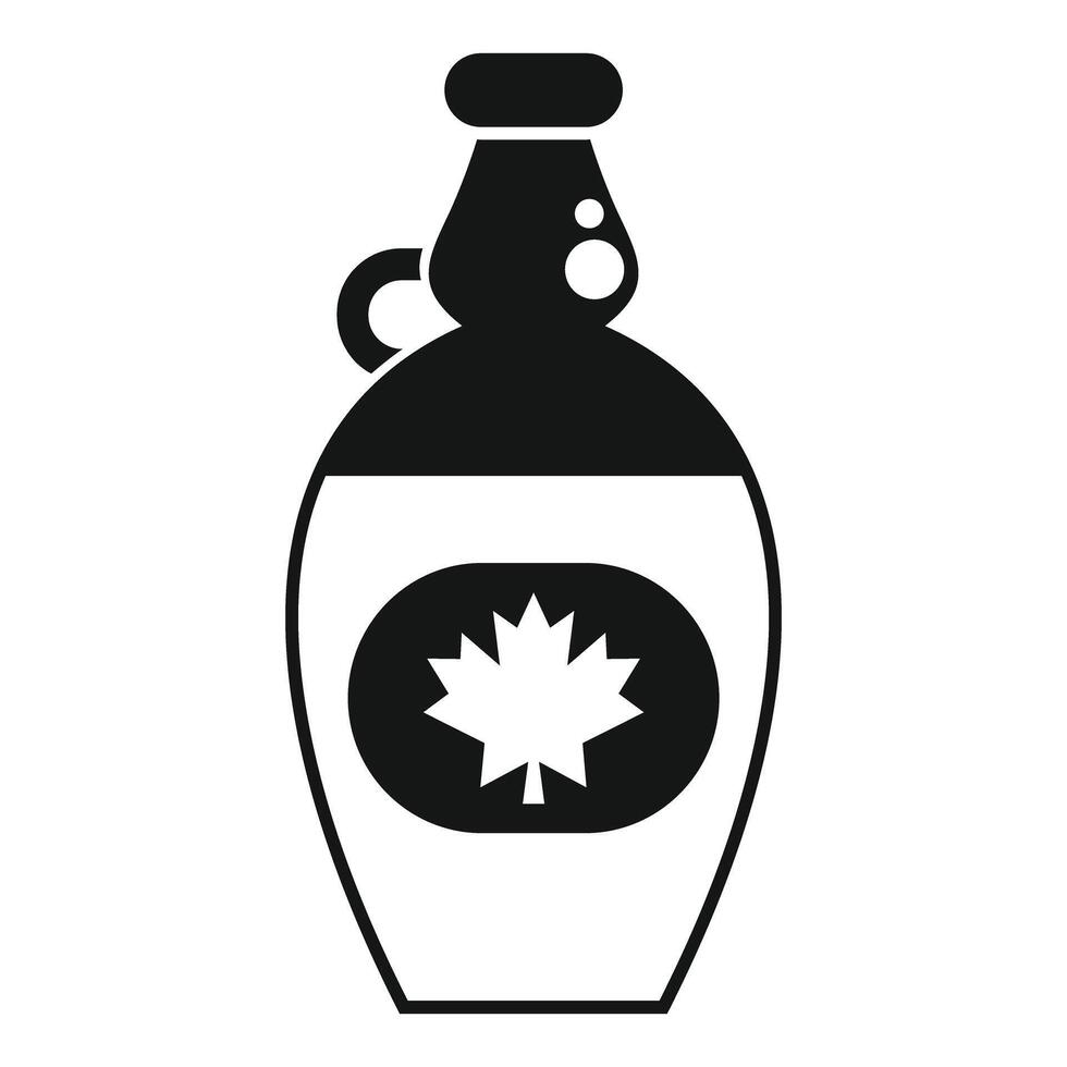 Bottle containing delicious canadian maple syrup with a maple leaf vector