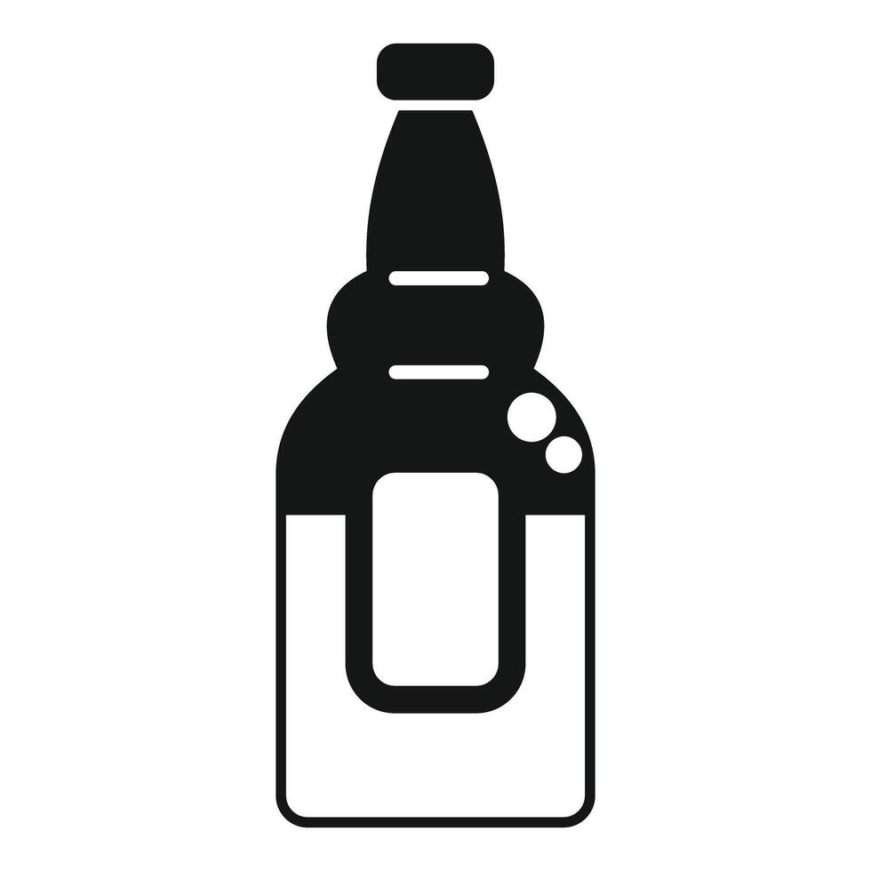 Black glyph icon of a bottle containing a sparkling drink vector