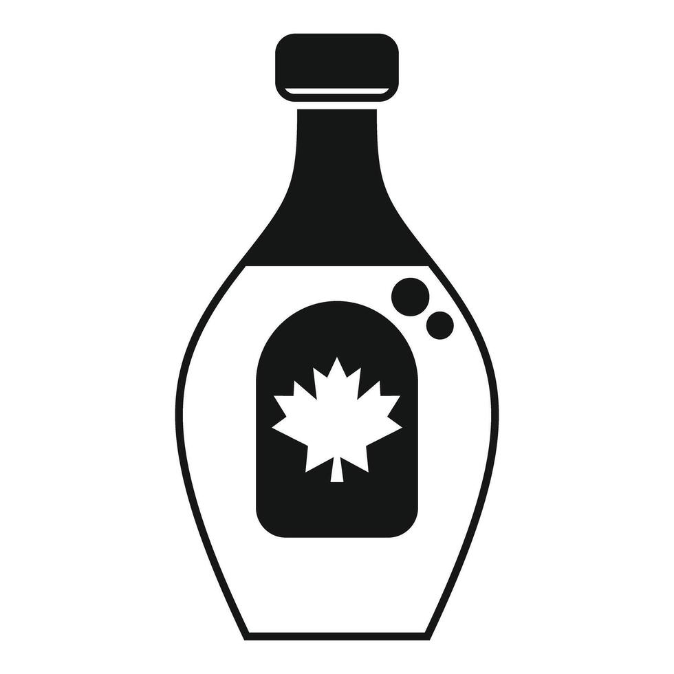Bottle of maple syrup with a maple leaf on the label vector