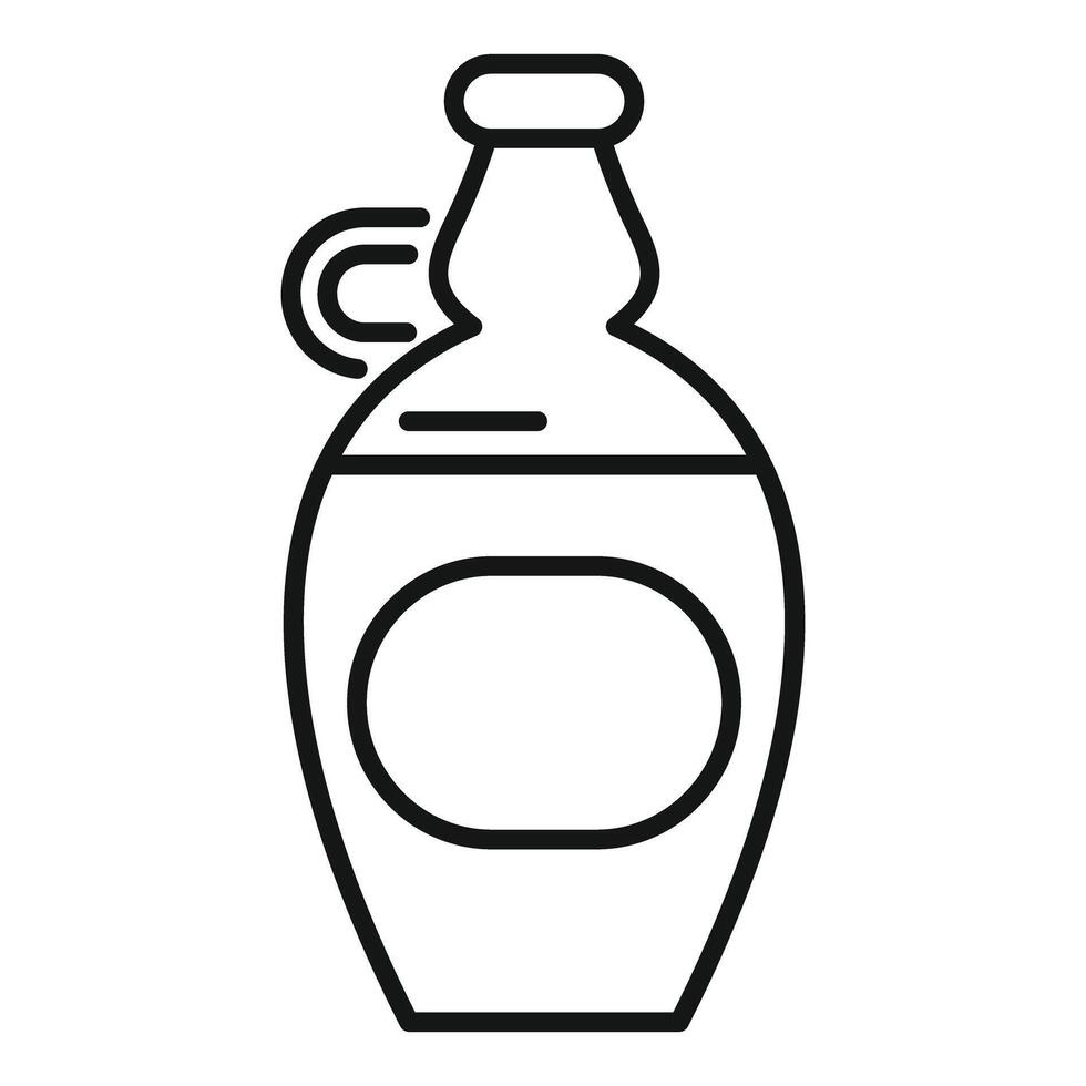 Glass jug containing delicious fresh maple syrup vector